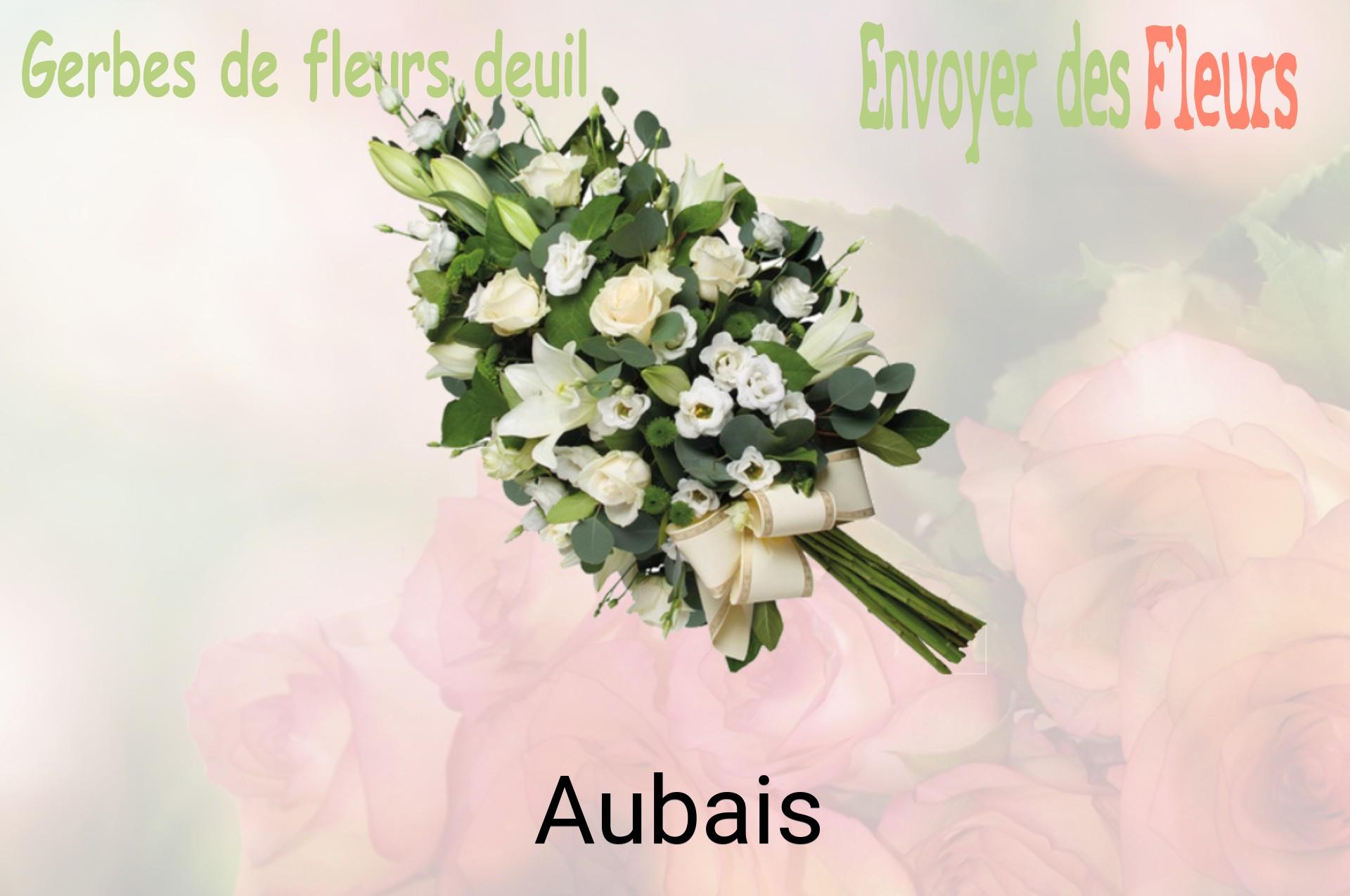Gerbe de fleurs de deuil livrée à Aubais